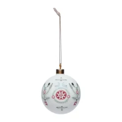 Bola de navidad Swedish Grace Winter Ø8 cm, Blancon