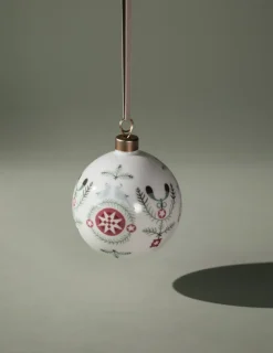 Bola de navidad Swedish Grace Winter Ø8 cm, Blancon