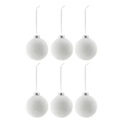 Bolas de Navidad Snowing 6 unidades, Blanco