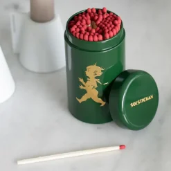 Bote de cerillas Solstickan 100-pack, Verde-dorado