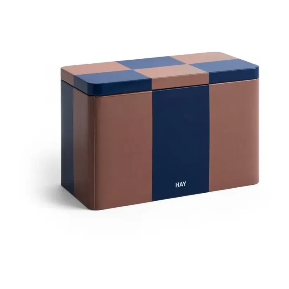 Bote Tin Container medium, Brown-midnight blue