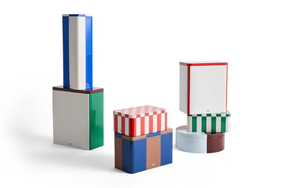 Bote Tin Container medium, Brown-midnight blue