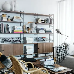 Cabinet con puertas correderas String, Nogal, 78x30 cm