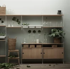 Cabinet con puertas correderas String, Roble, 78x30 cm