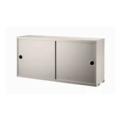 Cabinet con puertas correderas String, Beige, 78x20 cm