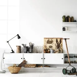 Cabinet con puertas correderas String, Fresno teñido de negro, 78x20 cm