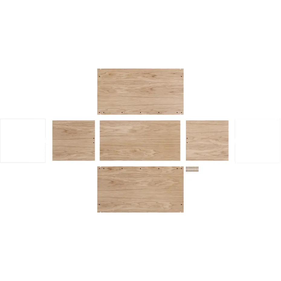 Caja de almacenaje de roble 33x60 cm, Wood, white