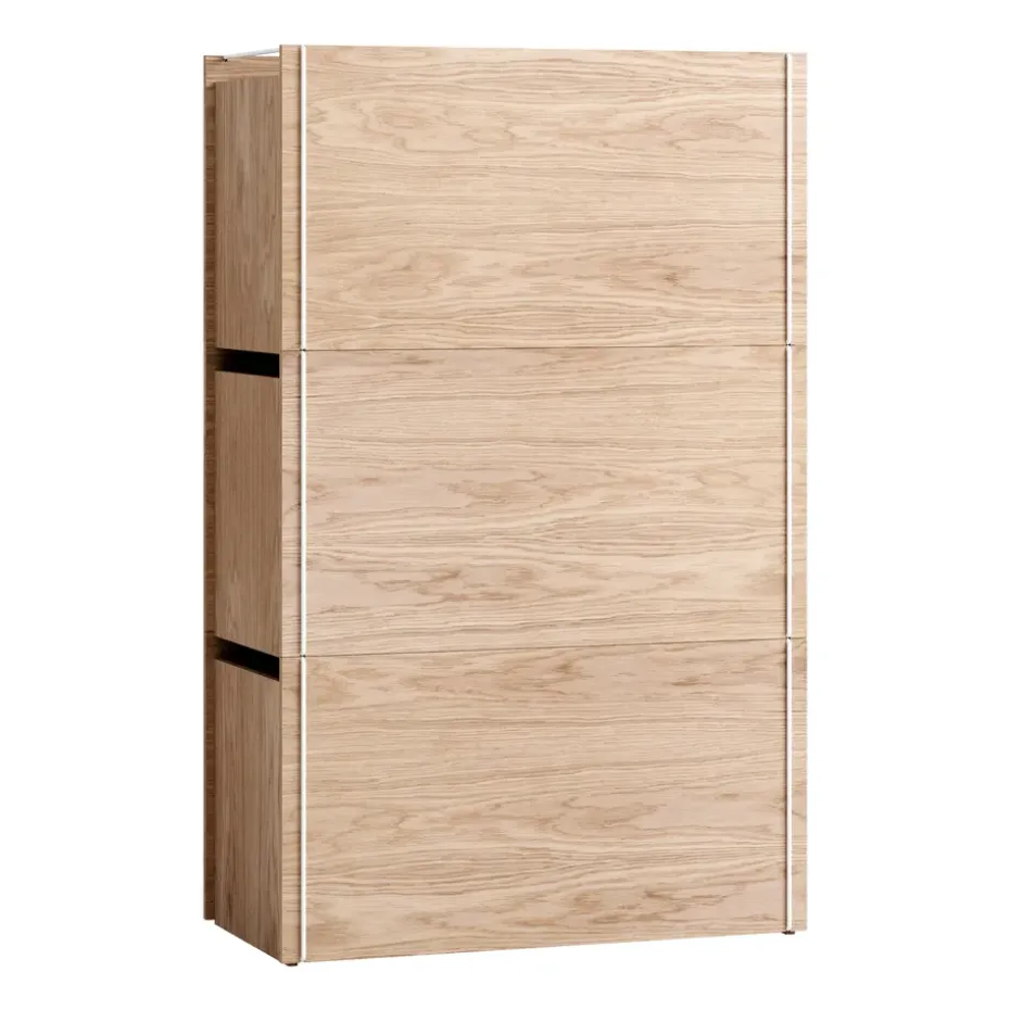 Caja de almacenaje de roble 33x60 cm, Wood, white