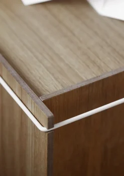 Caja de almacenaje de roble 33x60 cm, Wood, white