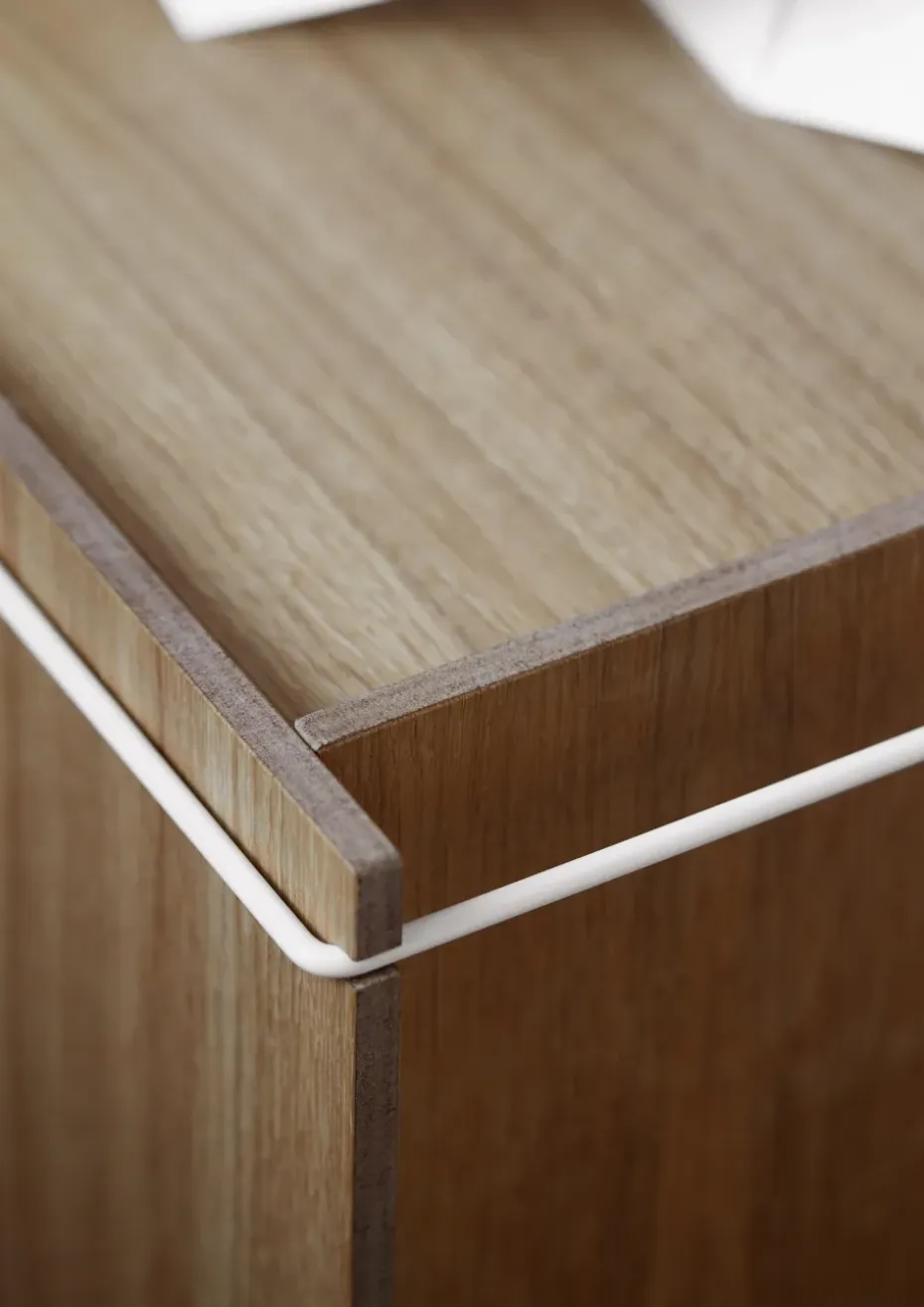 Caja de almacenaje de roble 33x60 cm, Wood, white