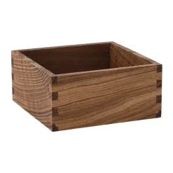 Caja de almacenamiento Carve 15 cm, Roble teñido oscuro