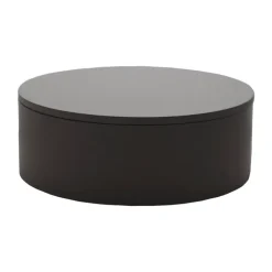 Caja de almacenamiento lacada Matt Ø20x7 cm, Negro