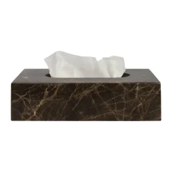 Caja de pañuelos Marble 14x25,5 cm, Marrón