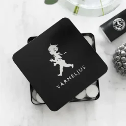 Caja de velas Solstickan 21x21 cm, Negro mate