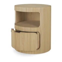 Cajonera Boomerang con cerradura, Roble, Ø45 cm