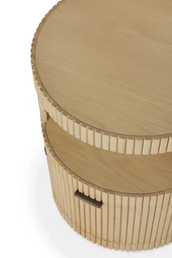 Cajonera Boomerang con cerradura, Roble, Ø45 cm