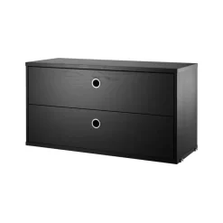 Cajonera String, Fresno teñido de negro, 78x30 cm