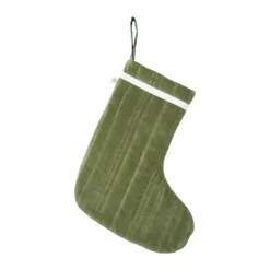 Calcetín navideño Vari quilted, Velvet-khaki