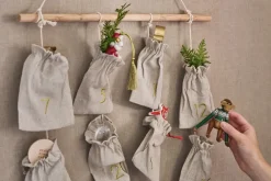 Calendario de adviento Joyful 75 cm, Beige