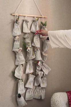 Calendario de adviento Joyful 75 cm, Beige