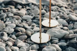 Candelabro Alba 30 cm, latón macizo y vidrio