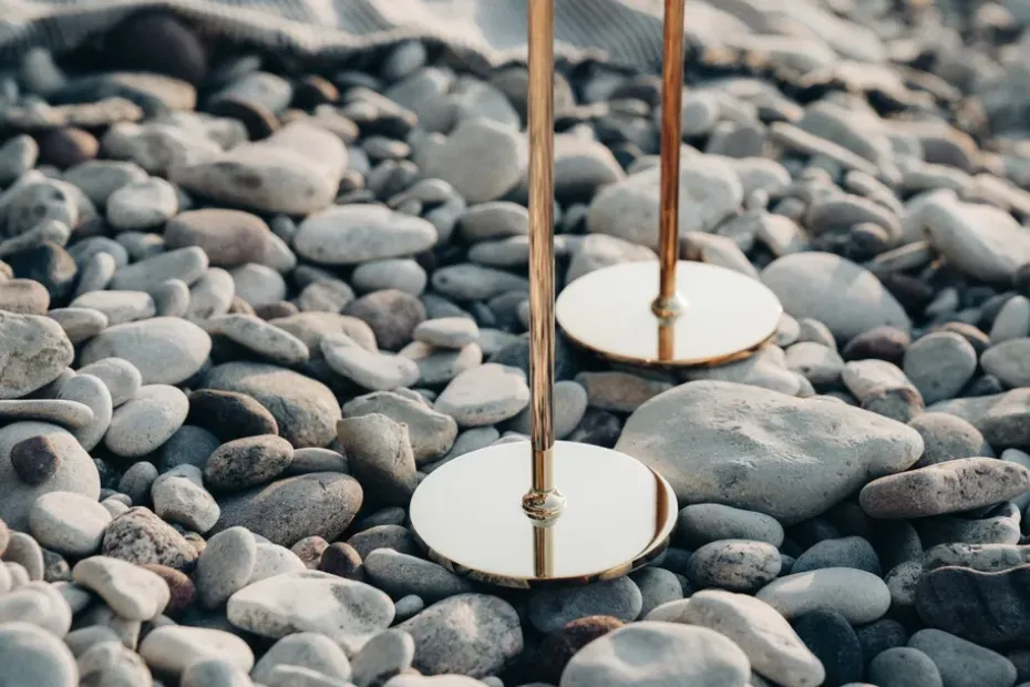 Candelabro Alba 30 cm, latón macizo y vidrio