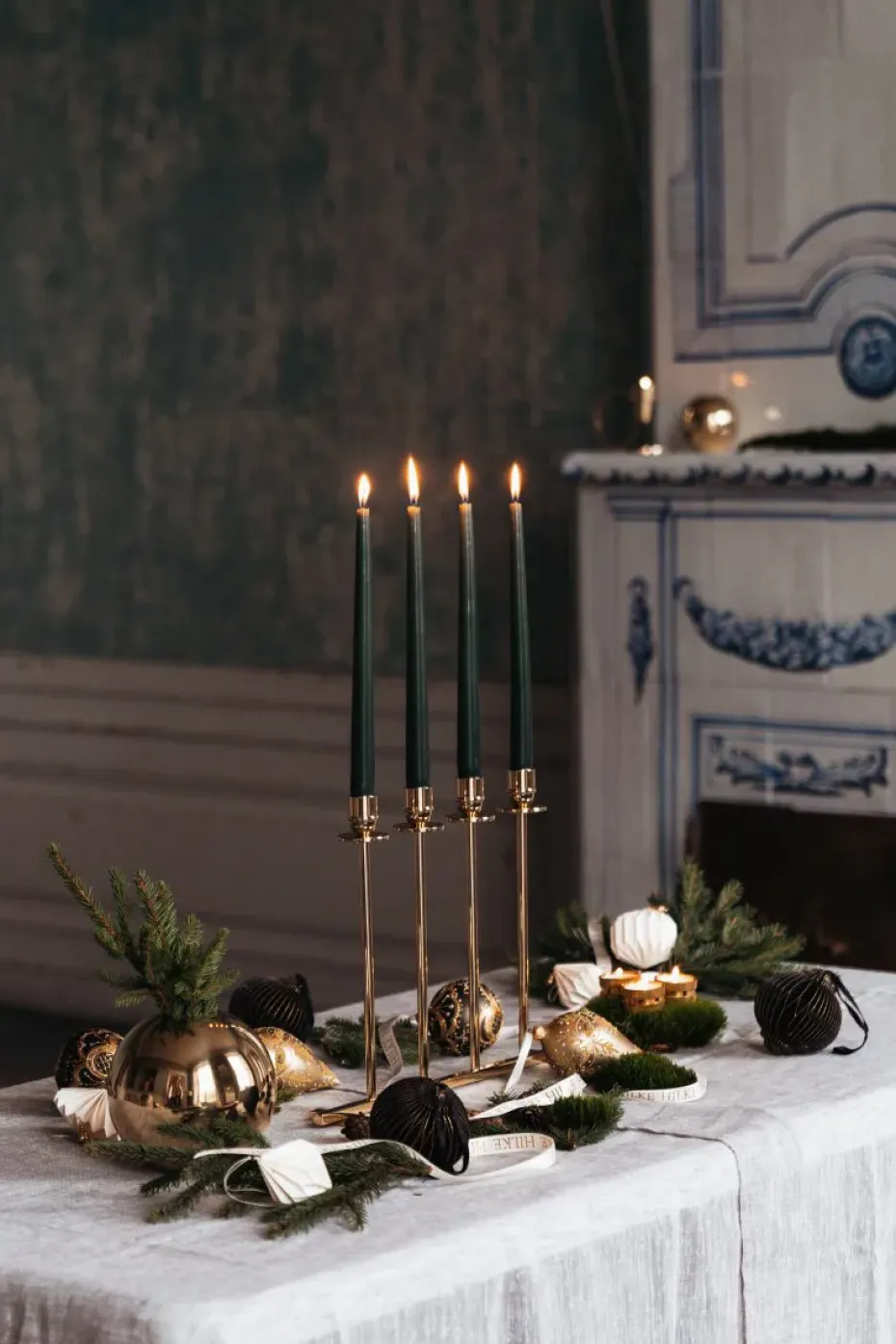 Candelabro Alto, latón macizo