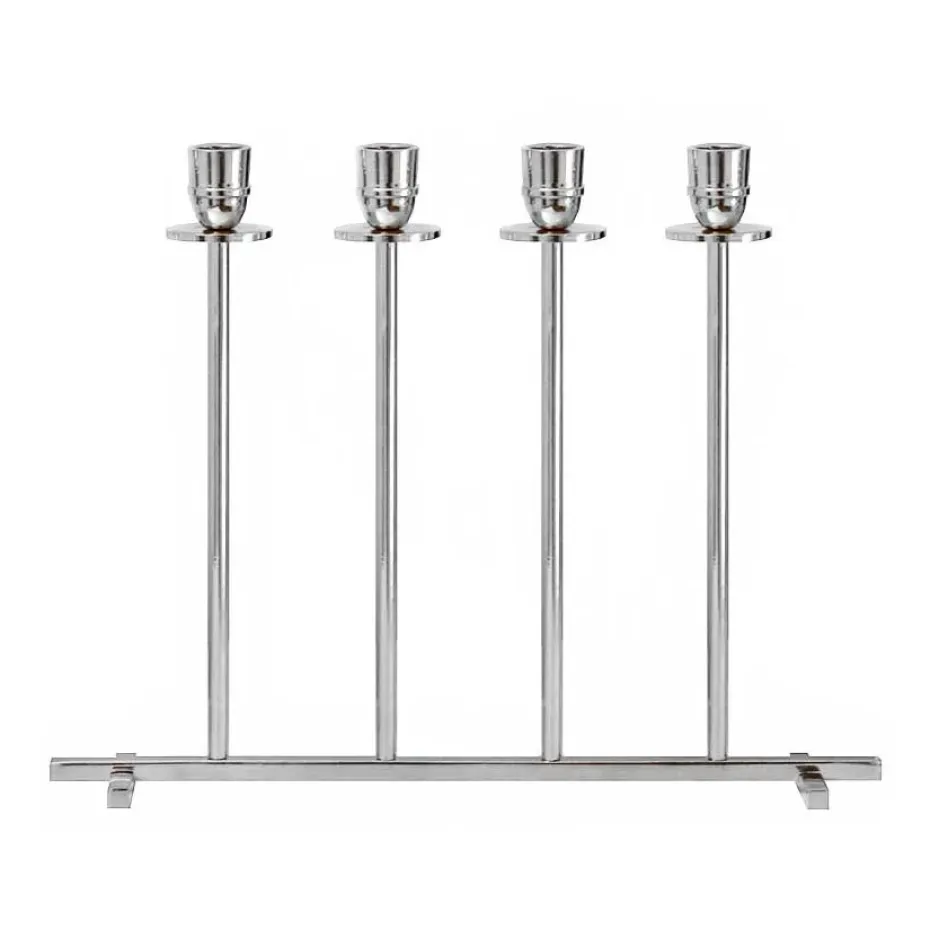 Candelabro Alto, latón niquelado