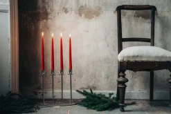 Candelabro Alto, latón niquelado