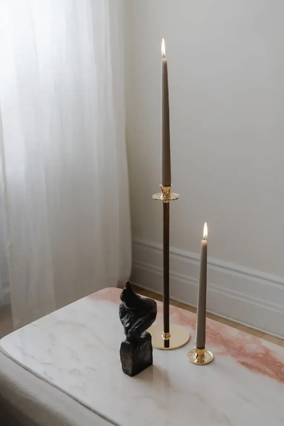 Candelabro Basso bajo, latón macizo