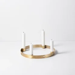 Candelabro Circle latón, pequeño