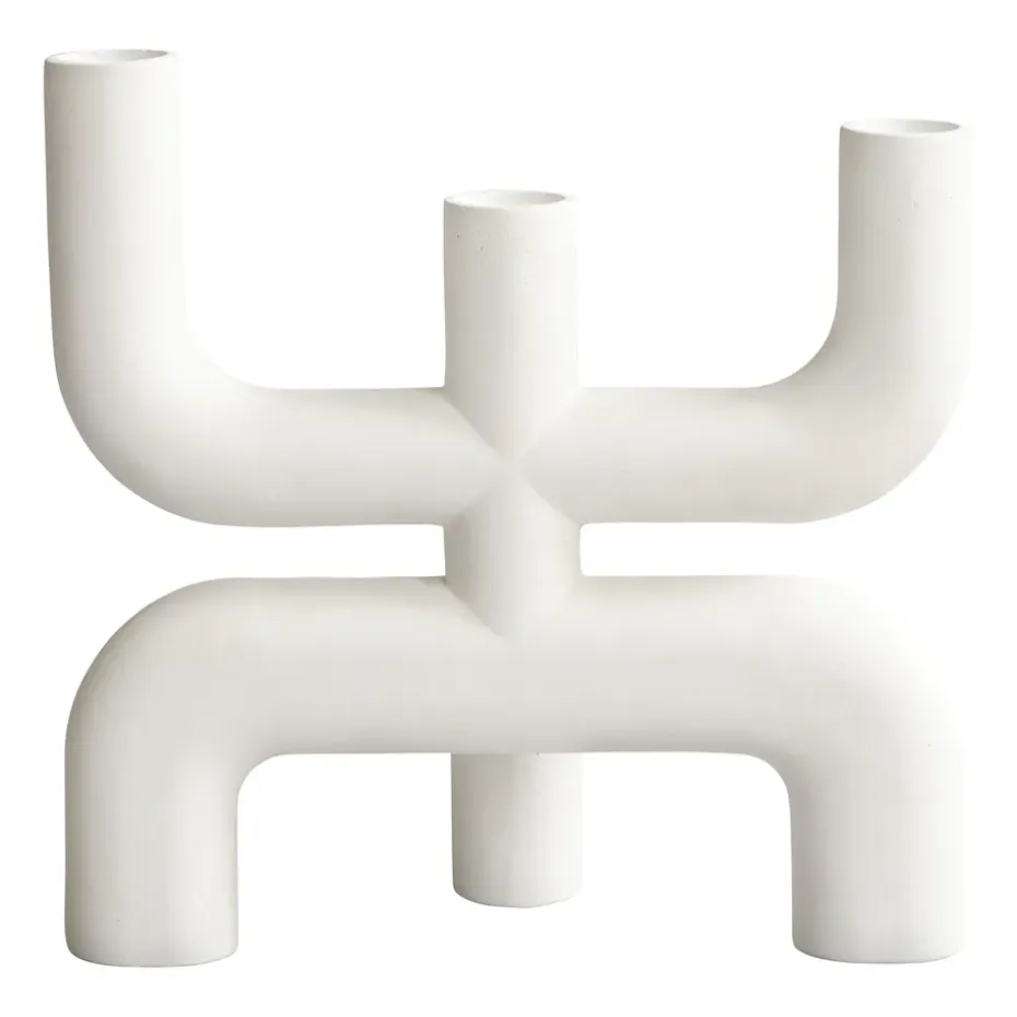Candelabro Cobra 25x25 cm, Bone White