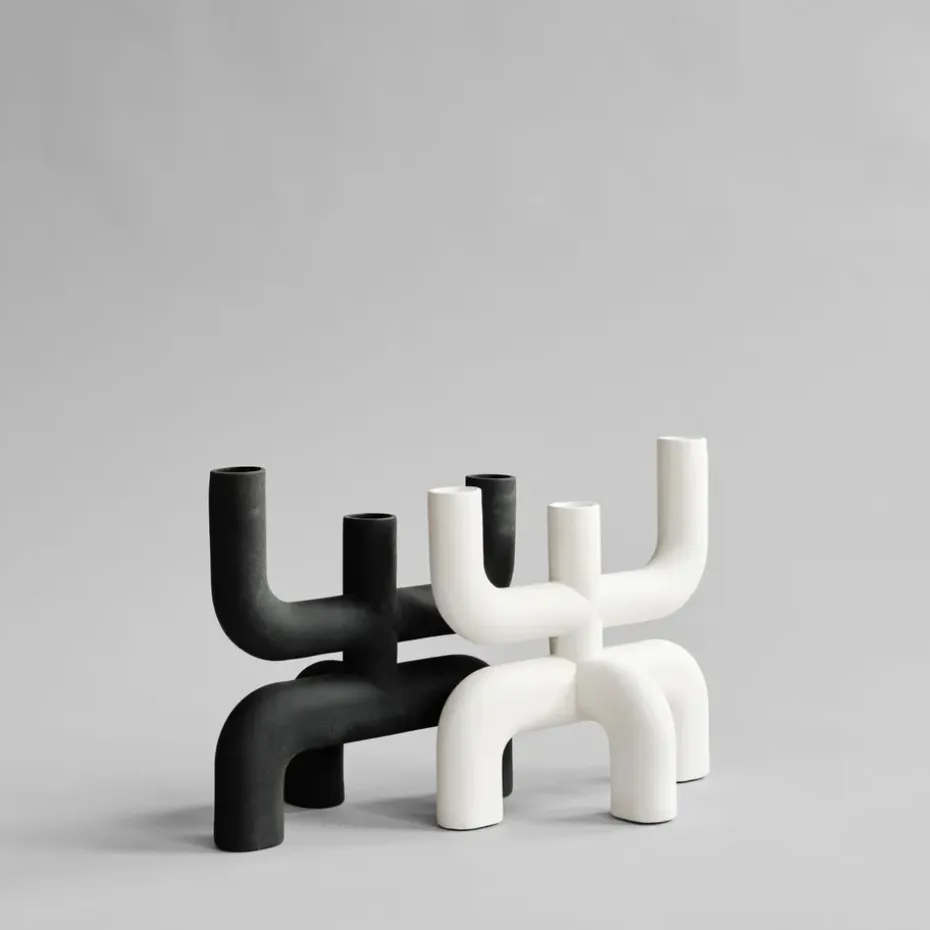 Candelabro Cobra 25x25 cm, Bone White