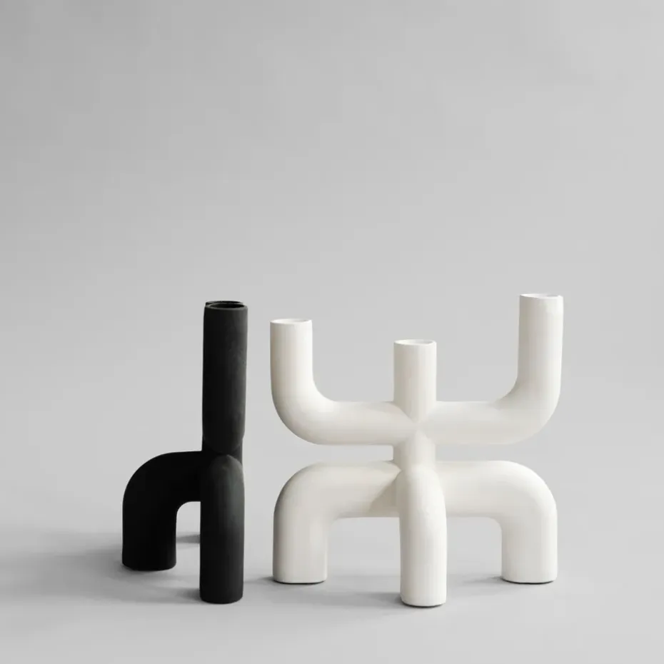 Candelabro Cobra 25x25 cm, Bone White