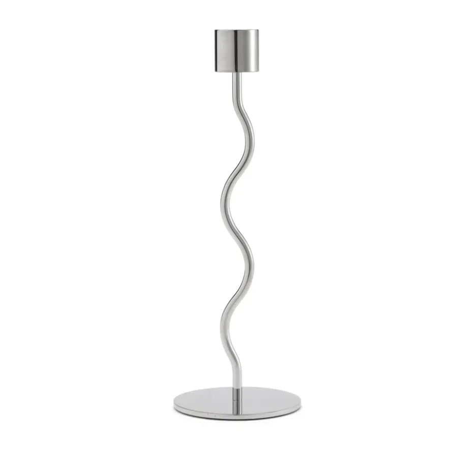 Candelabro Curved 23 cm, Acero inoxidable
