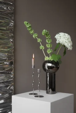 Candelabro Curved 26 cm, Acero inoxidable