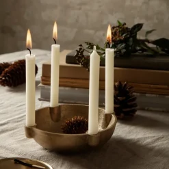 Candelabro de Adviento Bowl latón, Brass