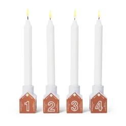 Candelabro de Adviento Gingerbread 4 piezas, Marrón