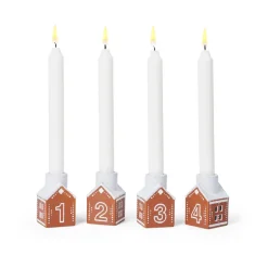 Candelabro de Adviento Gingerbread 4 piezas, Marrón