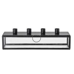 Candelabro de adviento Pelo 34 cm, negro-transparente