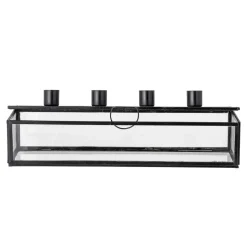 Candelabro de adviento Pelo 34 cm, negro-transparente