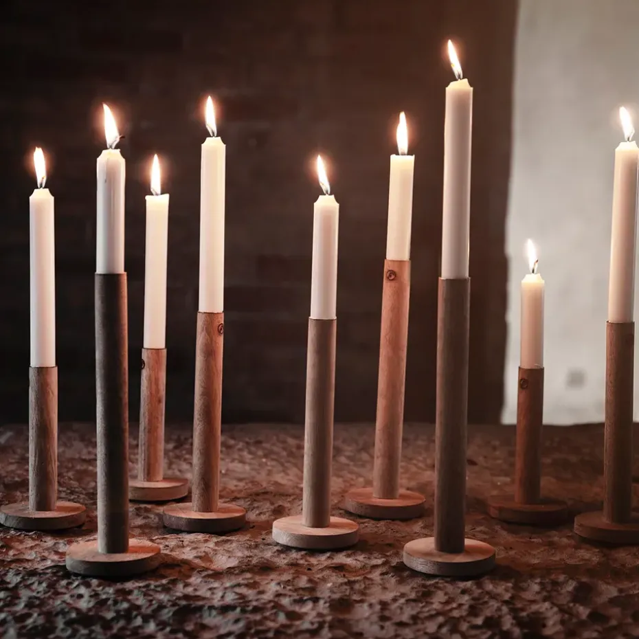 Candelabro de madera Ernst 15 cm, natural