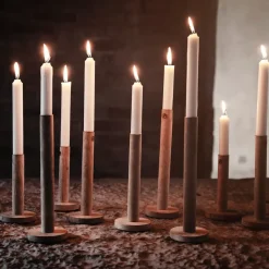 Candelabro de madera Ernst 25 cm, natural