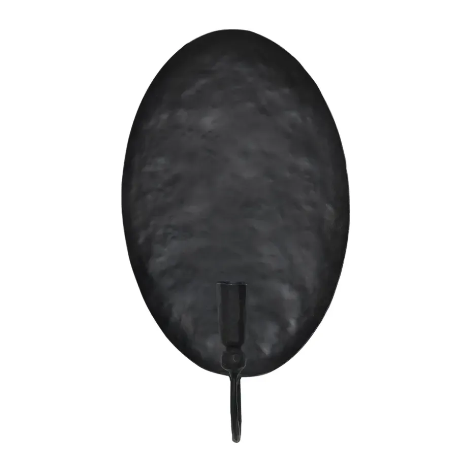 Candelabro de pared Boule con placa trasera, Negro