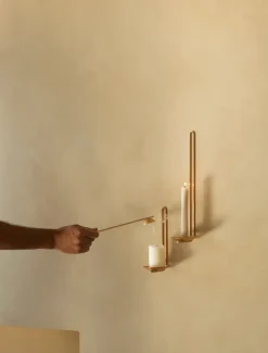 Candelabro de pared Clip 34 cm, Latón