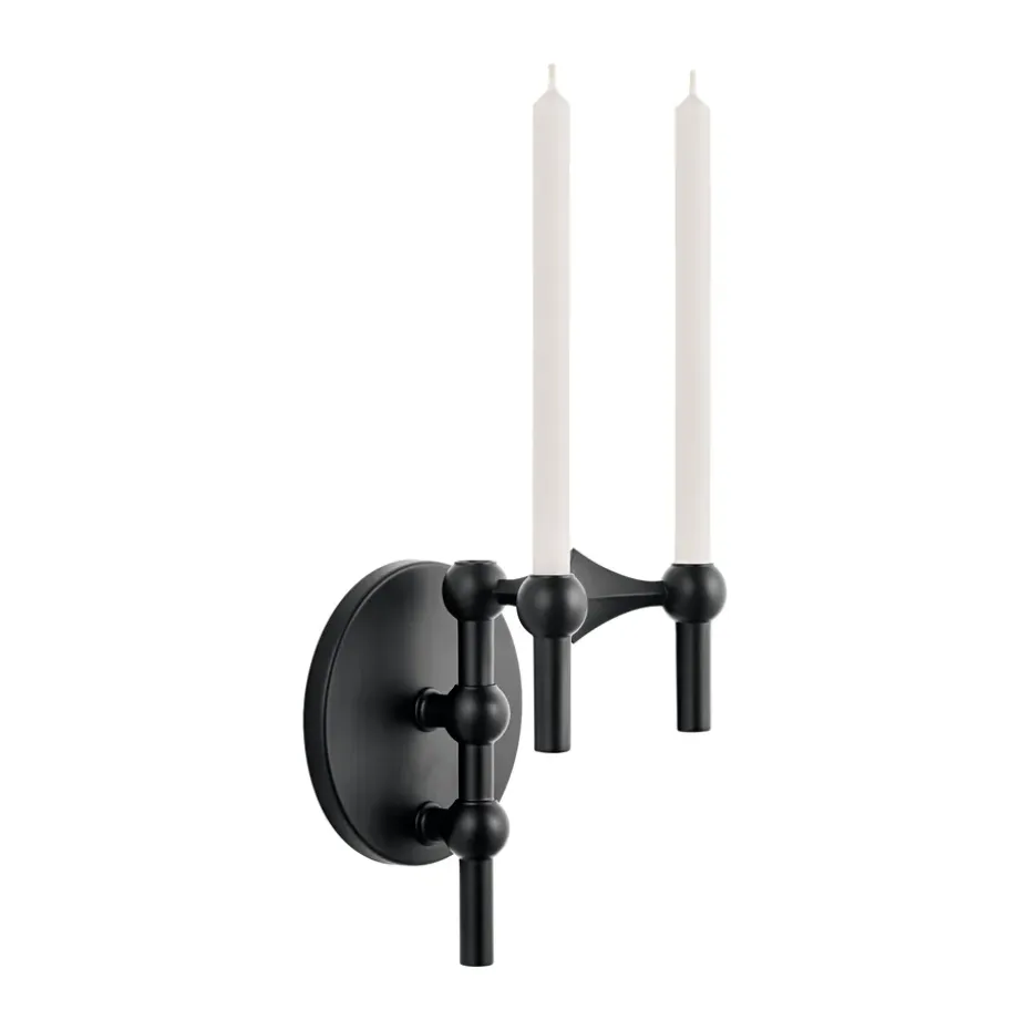Candelabro de pared STOFF Nagel, Negro mate