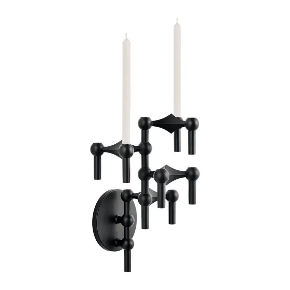 Candelabro de pared STOFF Nagel, Negro mate