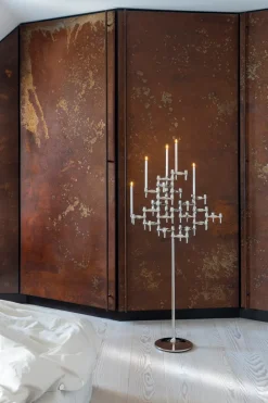 Candelabro de pie STOFF Nagel 70 cm, Chrome