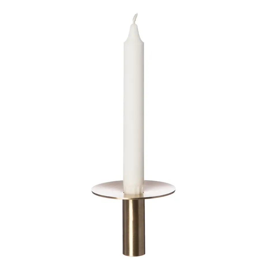 Candelabro Ernst latón cepillado Ø9,2 cm, 7 cm