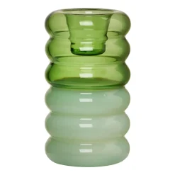 Candelabro Hoop Ø3,5x9 cm, Green-milky green